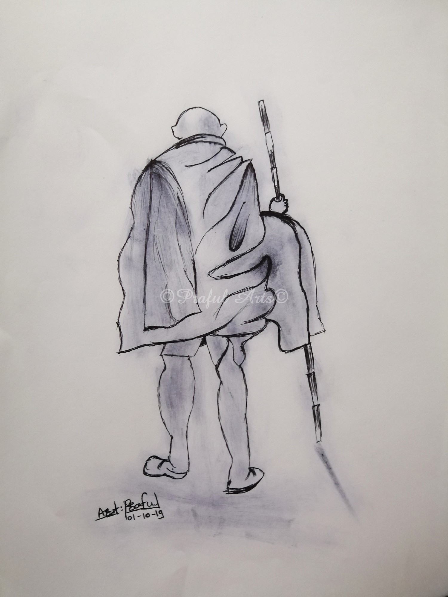 Gandhi  Drawing by lyyy971 on DeviantArt
